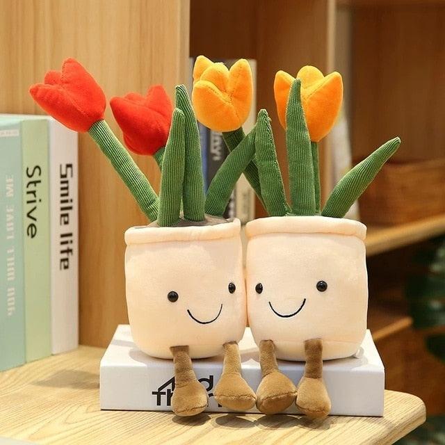 14" Simulation Tulip Flowers, Creative Potted Plants Stuffed Toys - Image 5