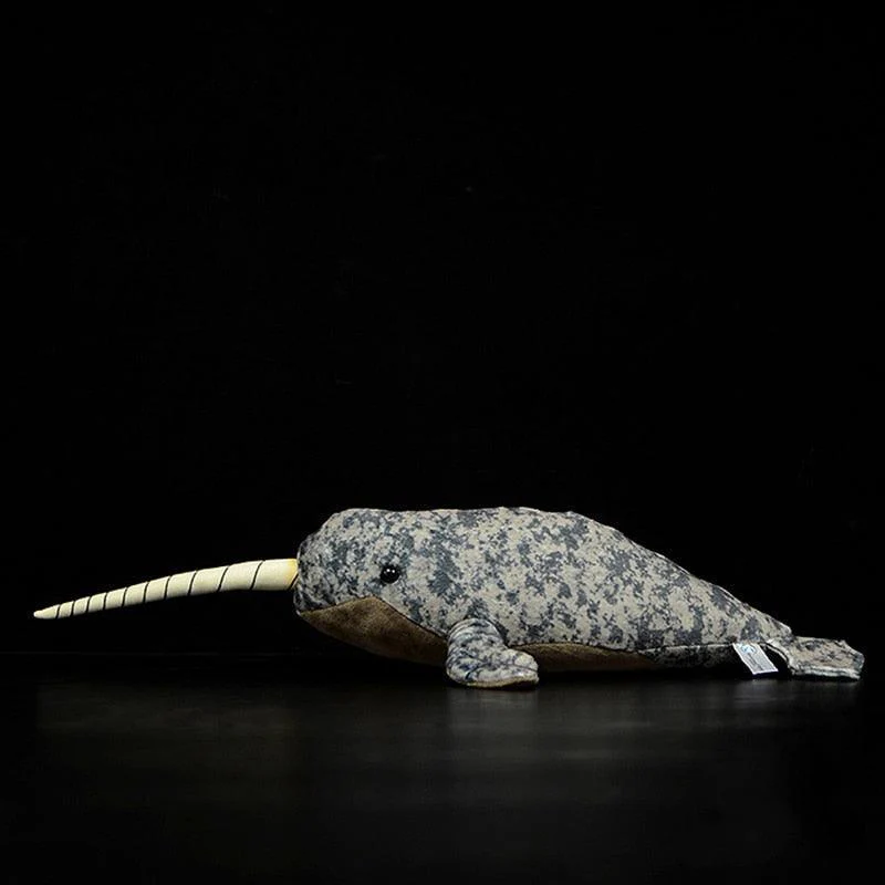 16.1" Long Lifelike Unicorn Whale Stuffed Toy, Realistic Sea Animal Narwhal Plush Toy - Image 5