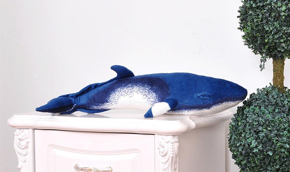 20" Beautiful Realistic Simulated Blue Whale Stuffed Animal Plush Toy - Image 3