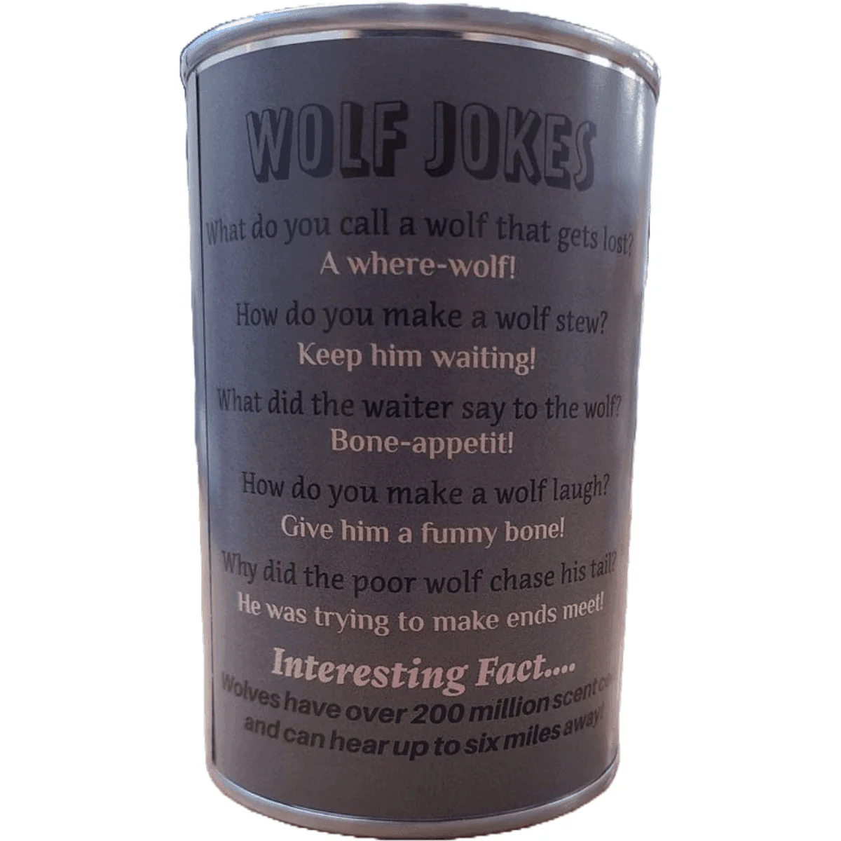 Canned Gifts - Scout the Canned Wolf - Stuffed Animal Plush w/Funny Jokes - Image 9
