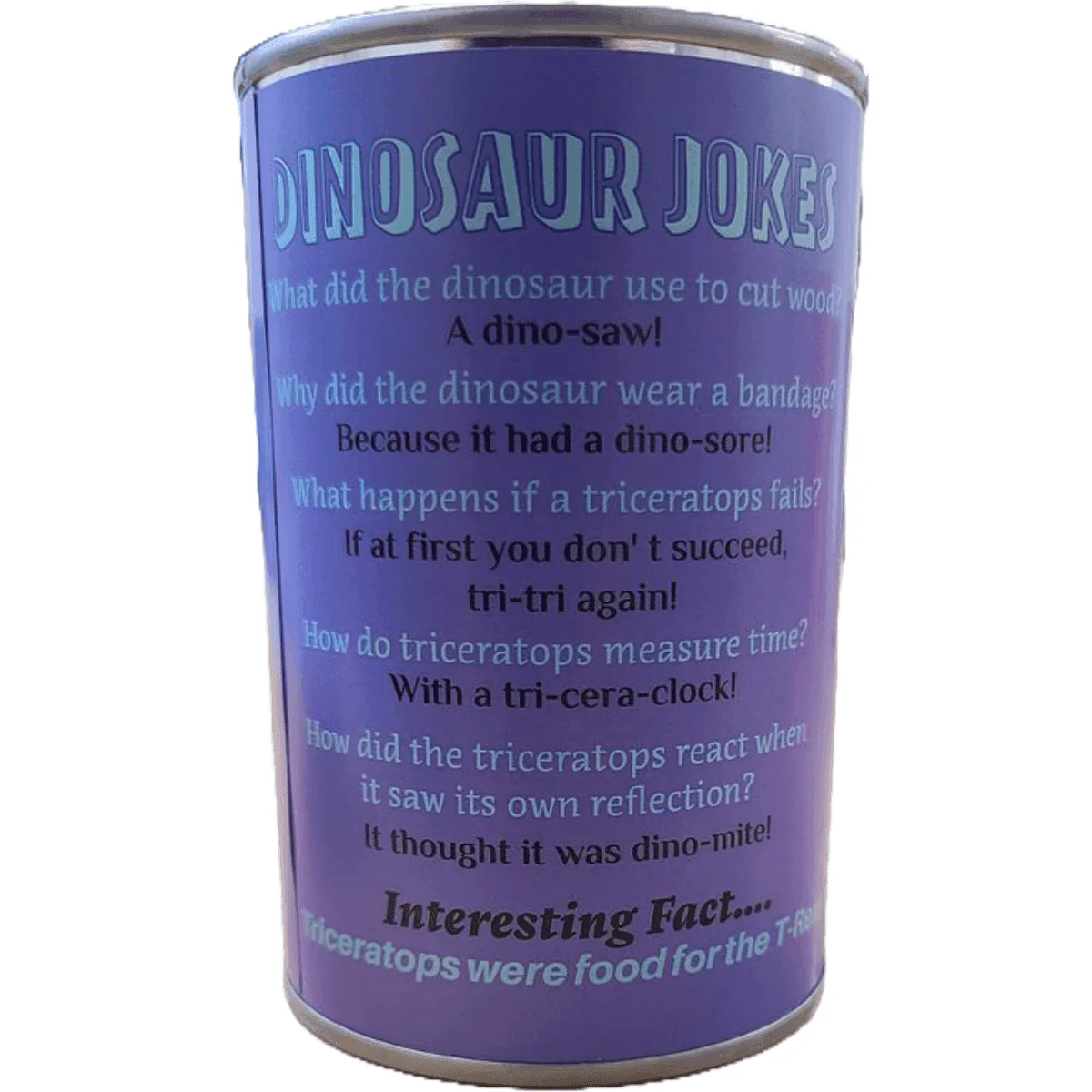 Canned Gifts - Spike the Canned Triceratops Dinosaur Plush w/Funny Jokes - Image 3