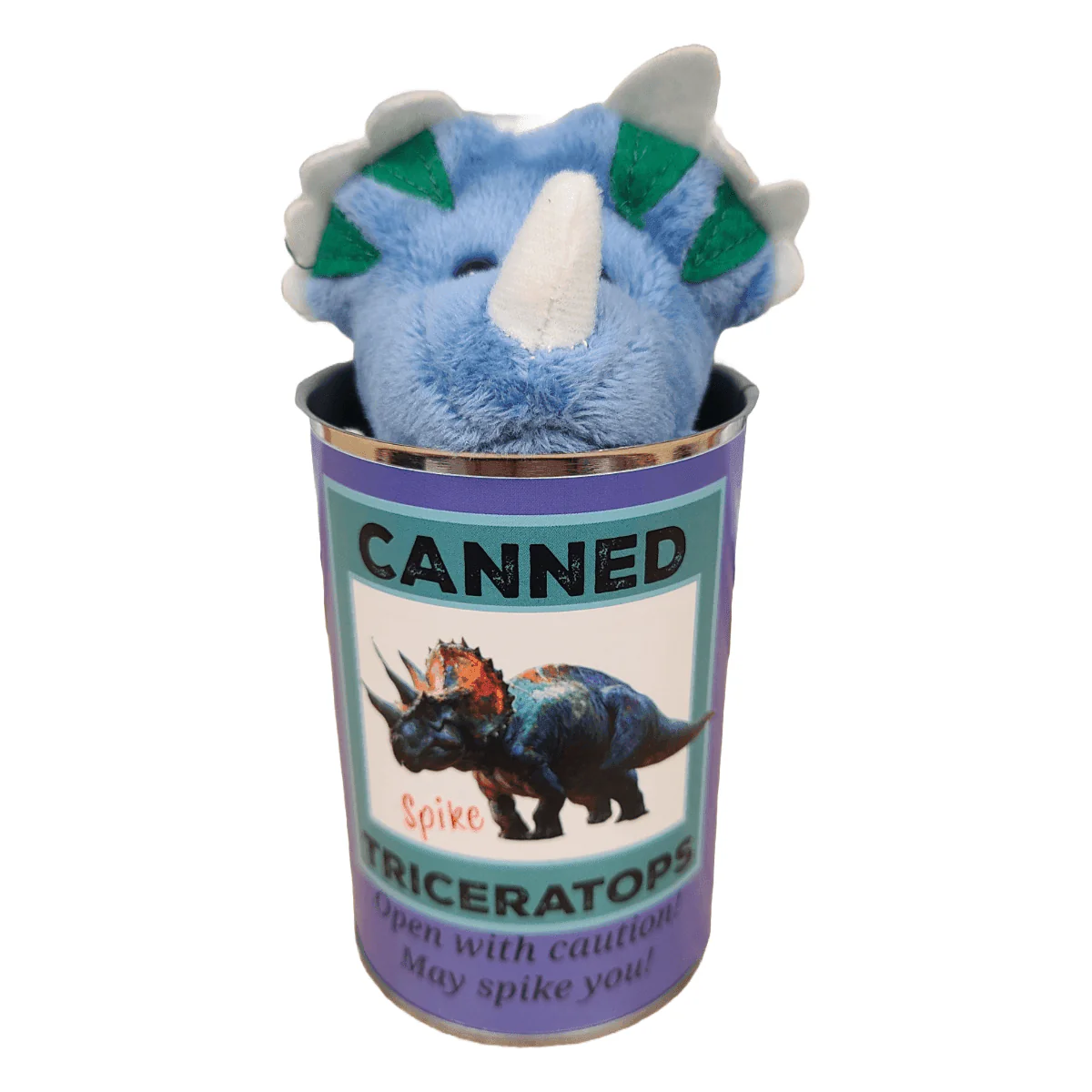 Canned Gifts - Spike the Canned Triceratops Dinosaur Plush w/Funny Jokes - Image 6