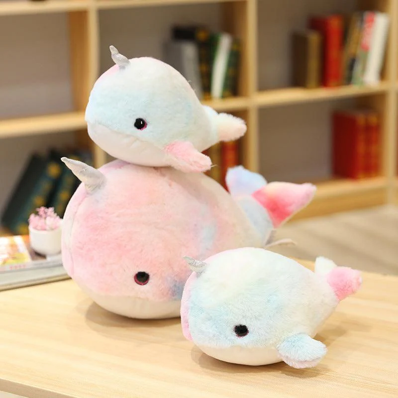 Cartoon Colorful Narwhal Plush Doll - Image 3