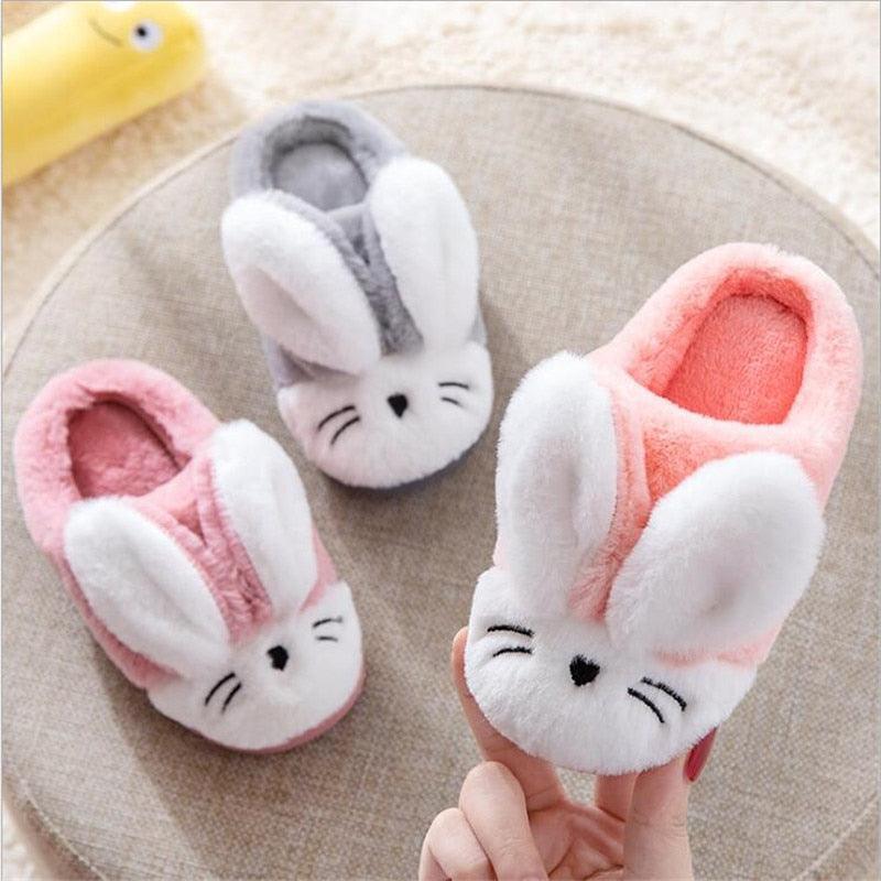 Children's Indoor Cotton Plush Bunny Rabbit Slippers, Warm Plushy Slippers for Kids - Image 6