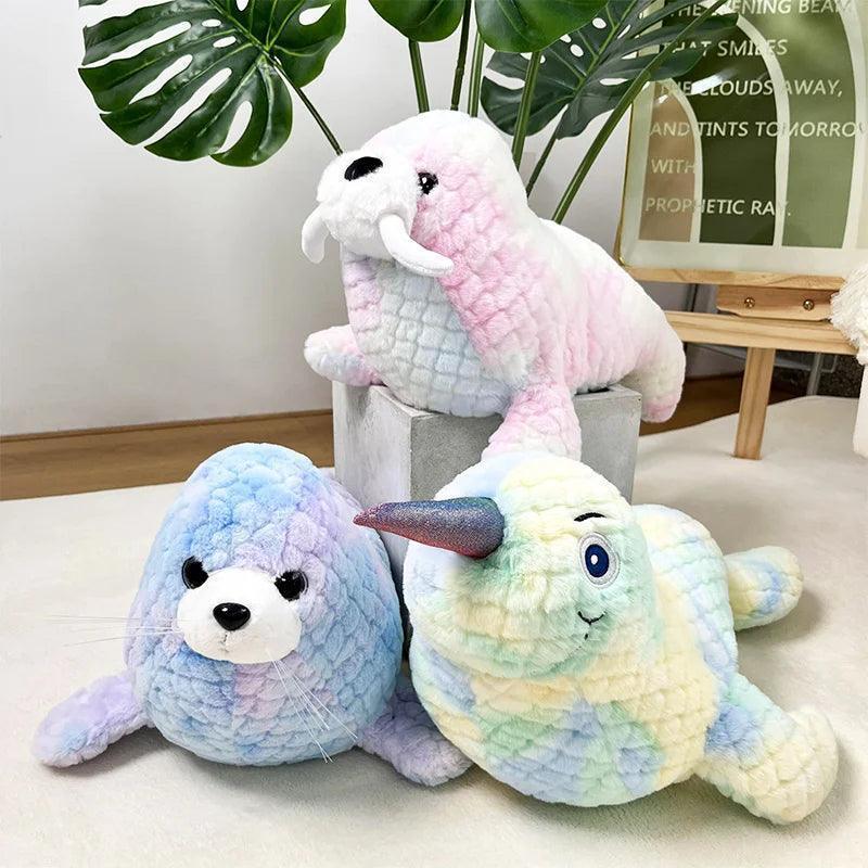 Colorful Seal, Sea lion & Narwhal Plushies - Image 2