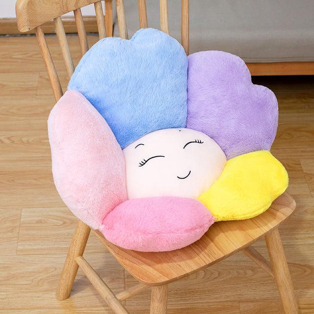 Colorful Sunflower Face Seat Pillows - Image 2