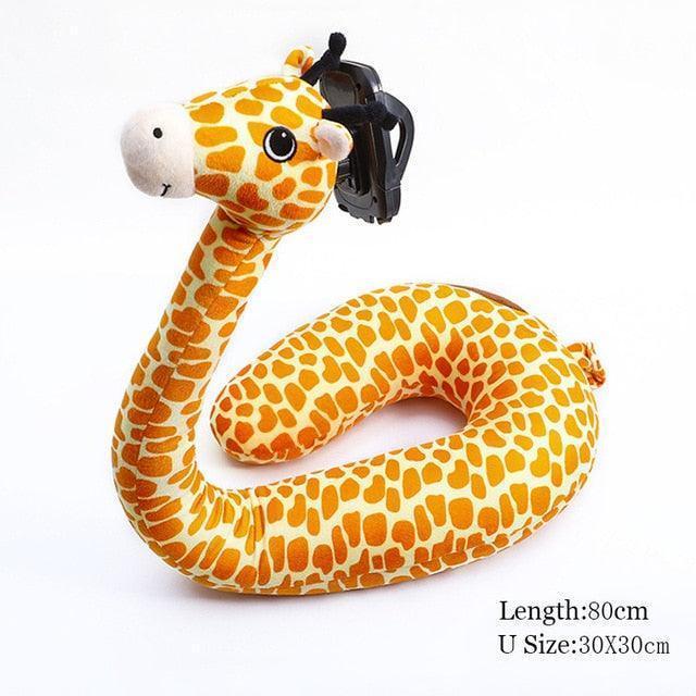 12" x 29.5" Creative 2 In 1 Hands Free U-shaped Plush Neck Pillow in Various Animal Shapes with Lazy Phone Holder - Image 13
