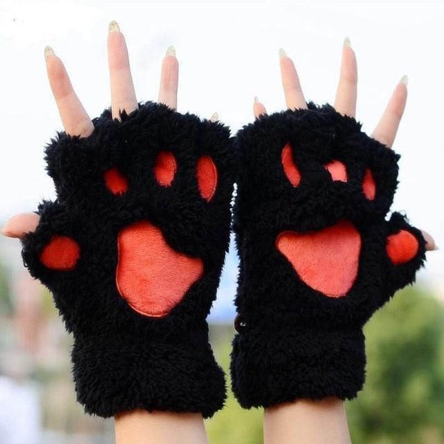 Cute Cat Claw Paw Plush Mittens - Image 10