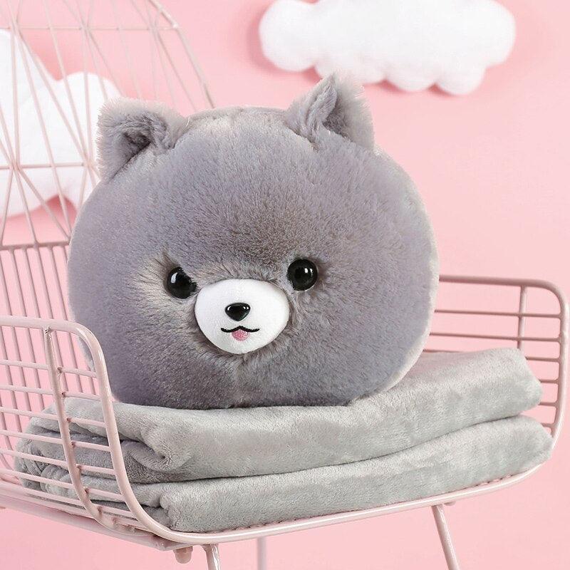 Cute Corgi Kawaii Plush Toy Cushion with Blanket, Great for Gifts - Image 5