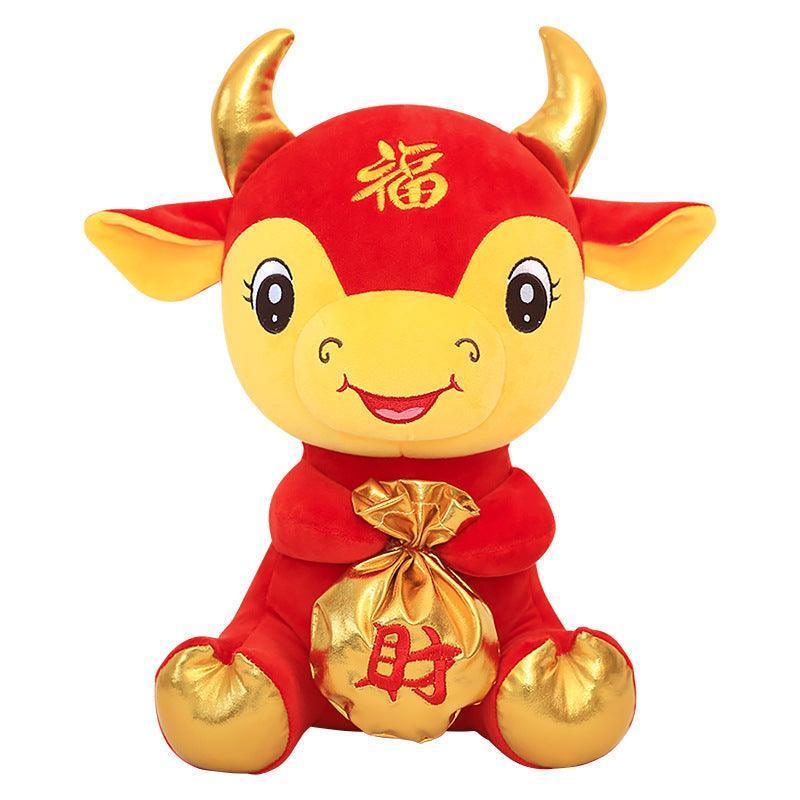 Cute Cow Doll Plush Toy Festive New Year Zodiac Mascot - Image 5