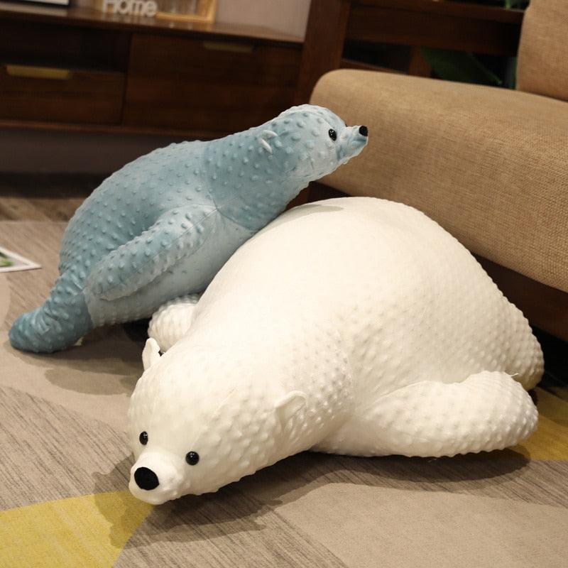 Cute Giant Lying Polar Bear Plushie - Image 2