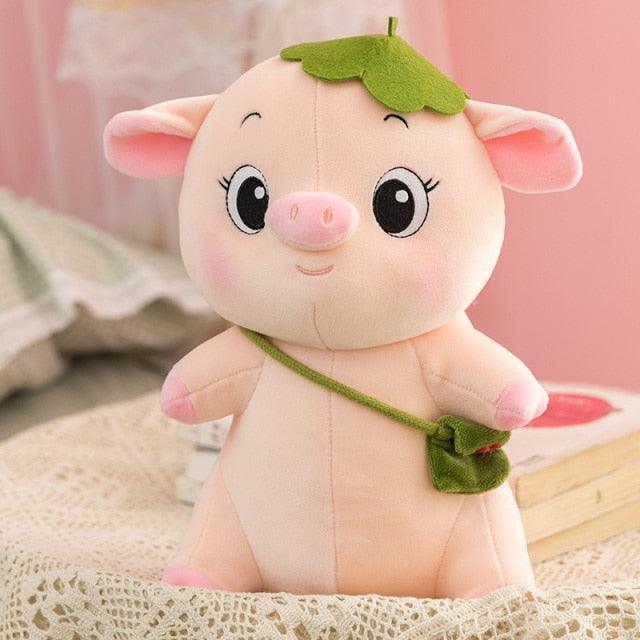 Cute Lotus leaf Hat  Piggy Plush Toy - Image 2