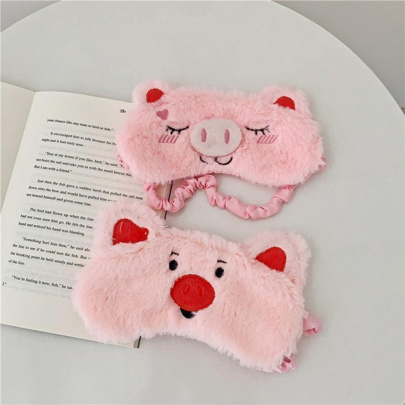 Cute Pink Pig Plush Sleeping Mask - Image 2