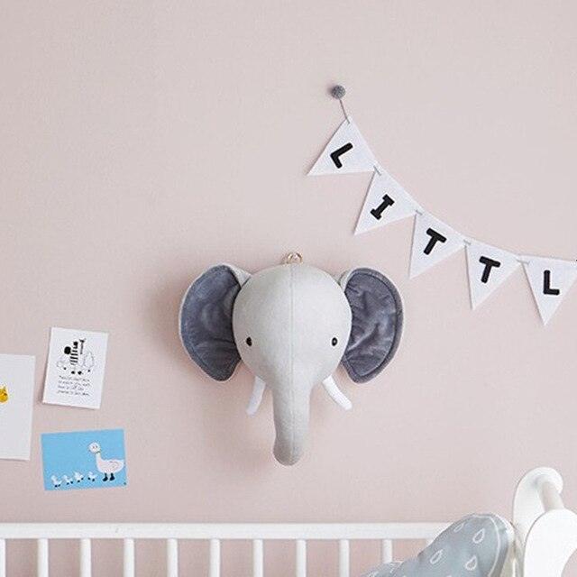 Elephant Dog Horse Rhino Buffalo Head Wall Mount Artwork Decor Plush Doll - Image 12