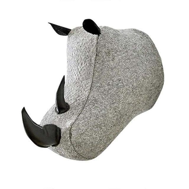 Elephant Dog Horse Rhino Buffalo Head Wall Mount Artwork Decor Plush Doll - Image 9