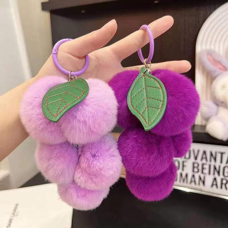 Fluffy Grapes PomPom Keychain - Image 4