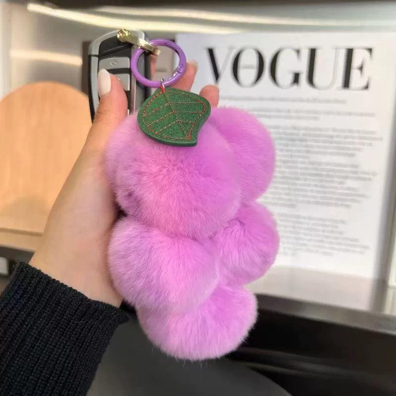 Fluffy Grapes PomPom Keychain - Image 5