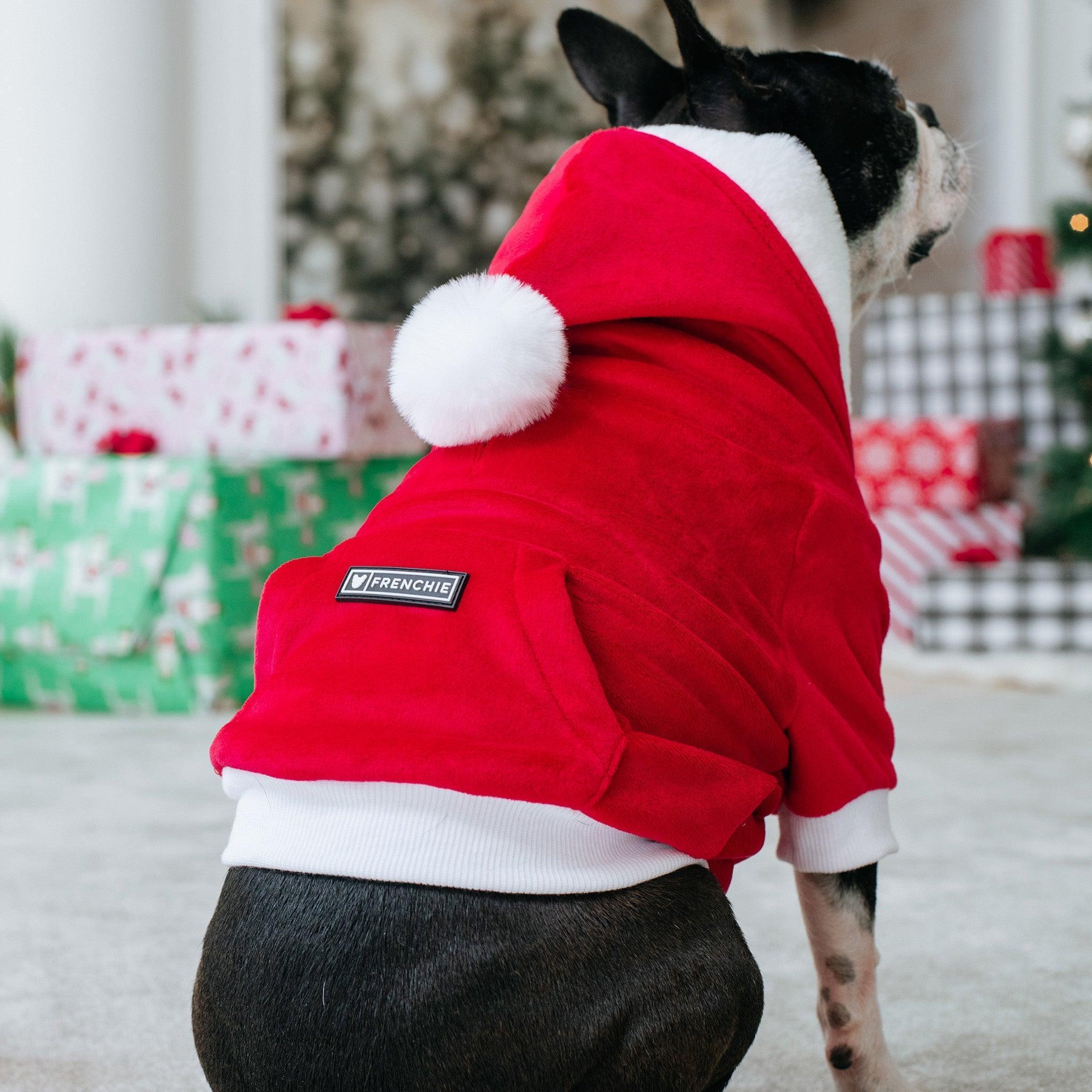 Frenchie Dog Hoodie - Red Santa - Image 12