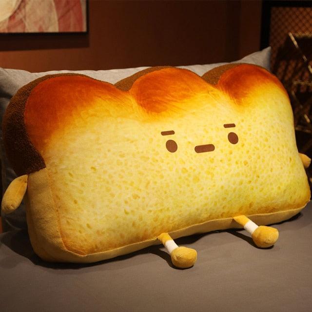 Giant Emoticon Toast Bread Bed Cushion Stuffed Cartoon Food Plushy - Image 2