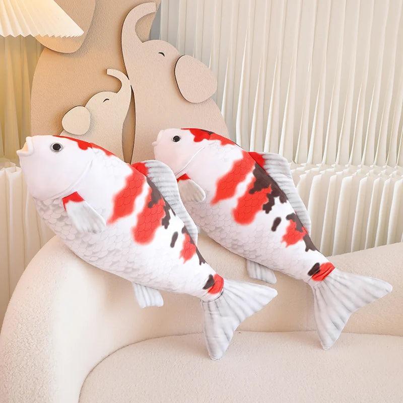 Giant White and Red Koi Fish Plush Toy - Image 6