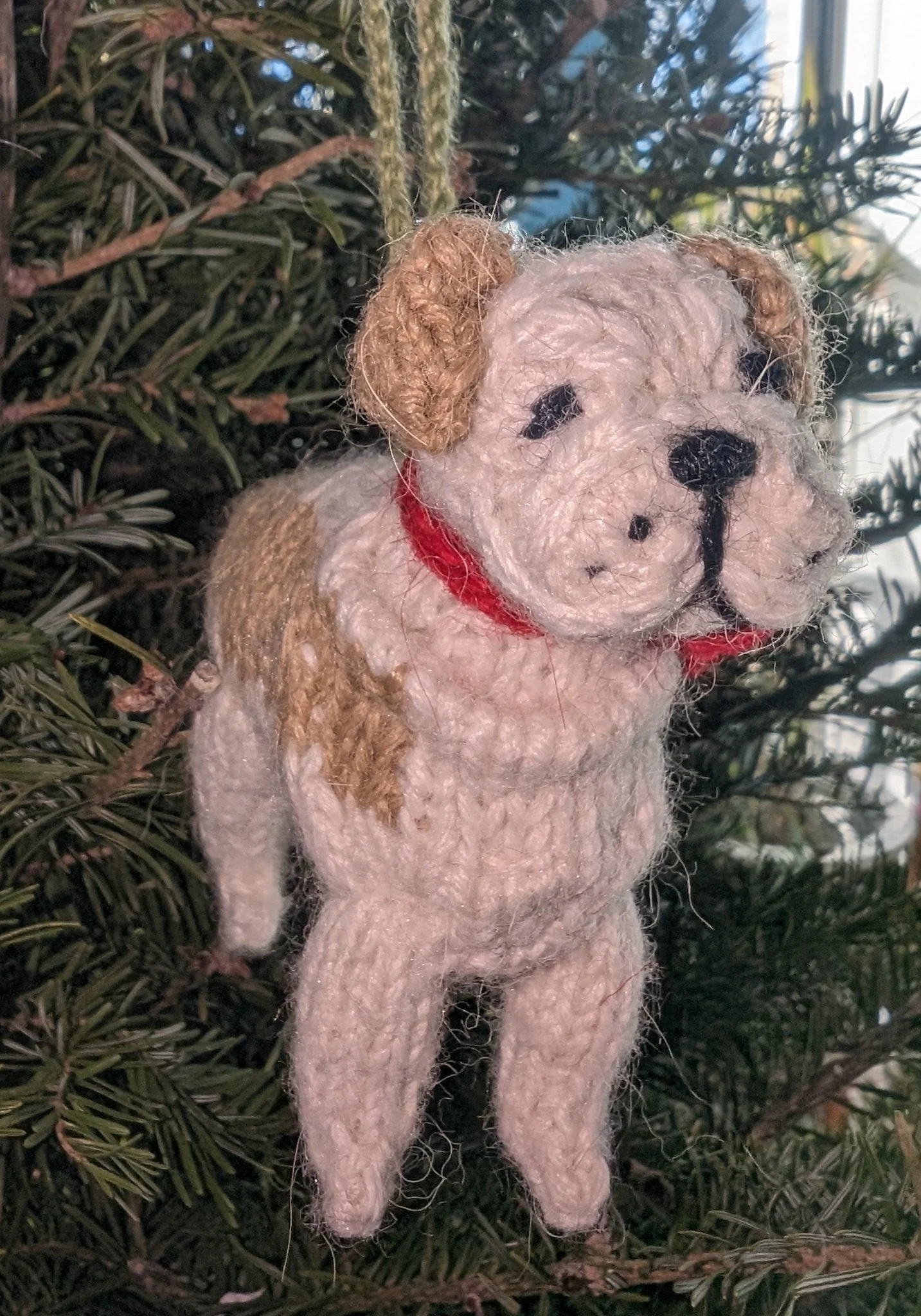 Bulldog Dog Hand Knit Christmas Ornament Arcadia Home - Image 5