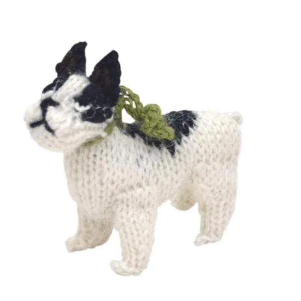 French Bulldog Dog Hand Knit Christmas Ornament Arcadia Home