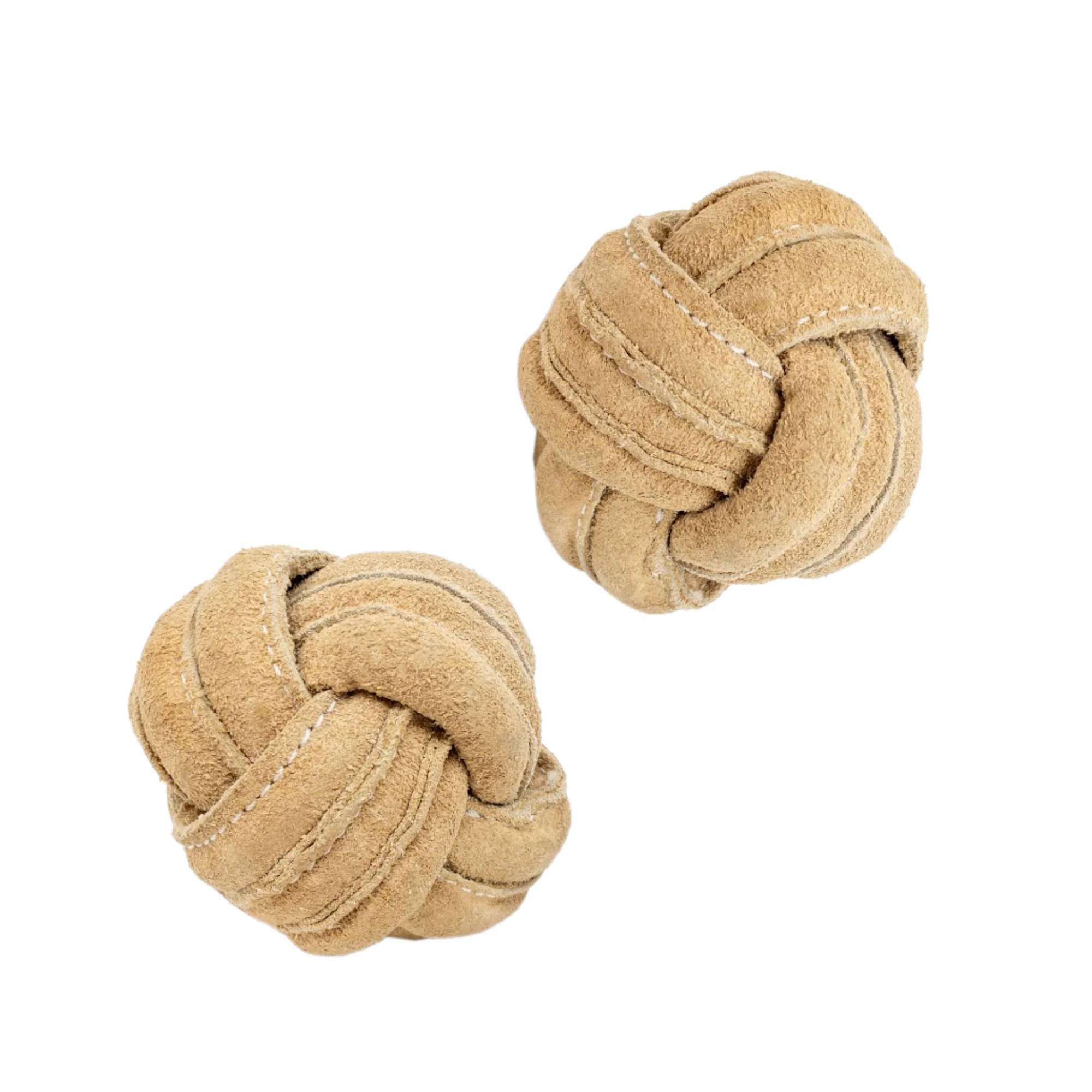 Huggle-Hide® Natural Leather Ball Dog Toy, 2 Pack - Image 3