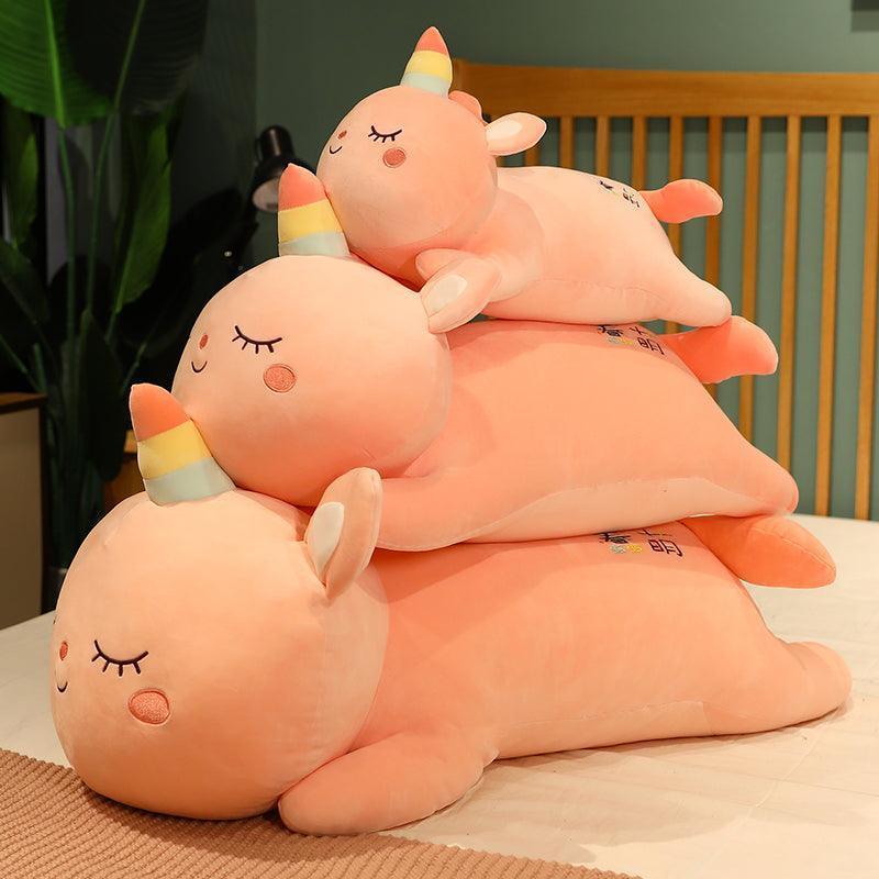 Long Pink Unicorn Plush Pillow - Image 2