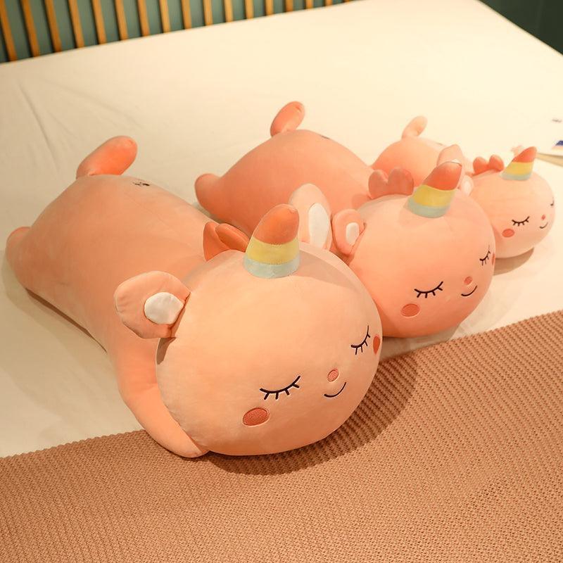 Long Pink Unicorn Plush Pillow - Image 8