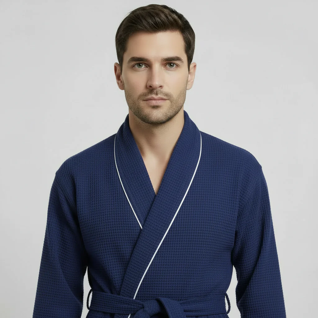 Premium Waffle Piping Robe for Men - Image 13