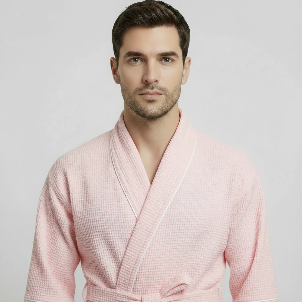 Premium Waffle Piping Robe for Men - Image 16