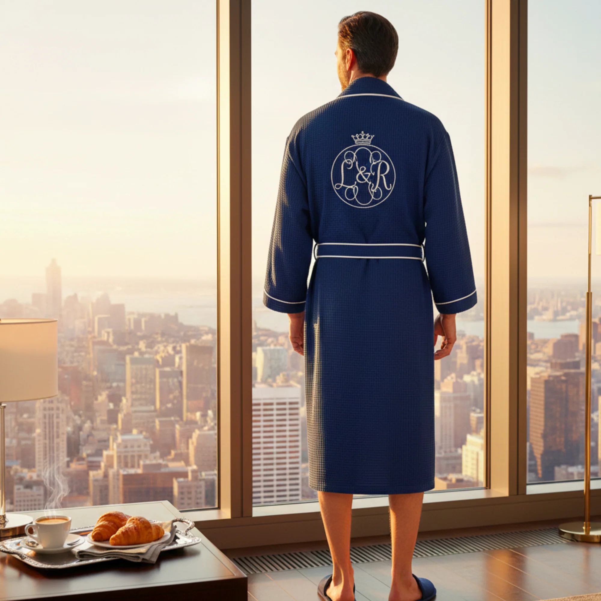 Premium Waffle Piping Robe for Men - Image 38