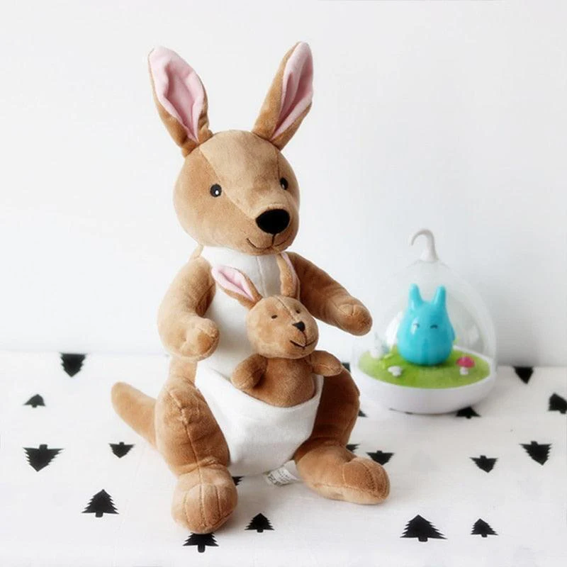 Mother and Joey Australian Kangaroo Plush Toys - Image 3