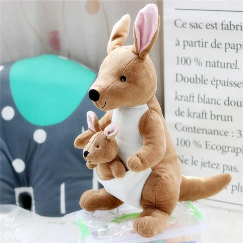 Mother and Joey Australian Kangaroo Plush Toys - Image 4