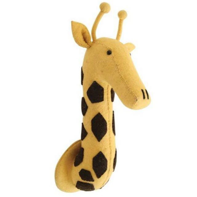 Plush Giraffe Animal Trophy Head Wall Mounts