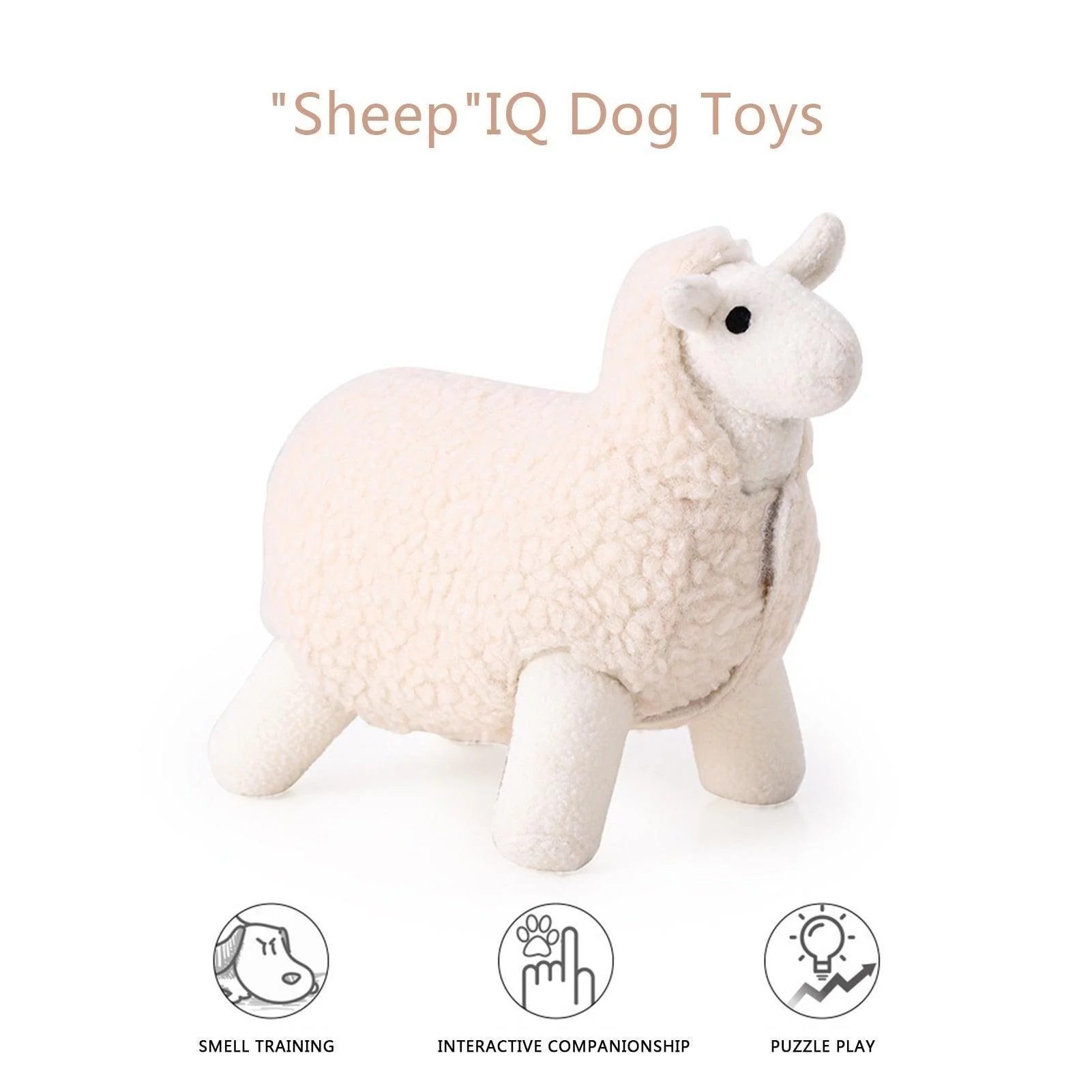 Plush Sheep Squeaky Dog Toy - Image 4