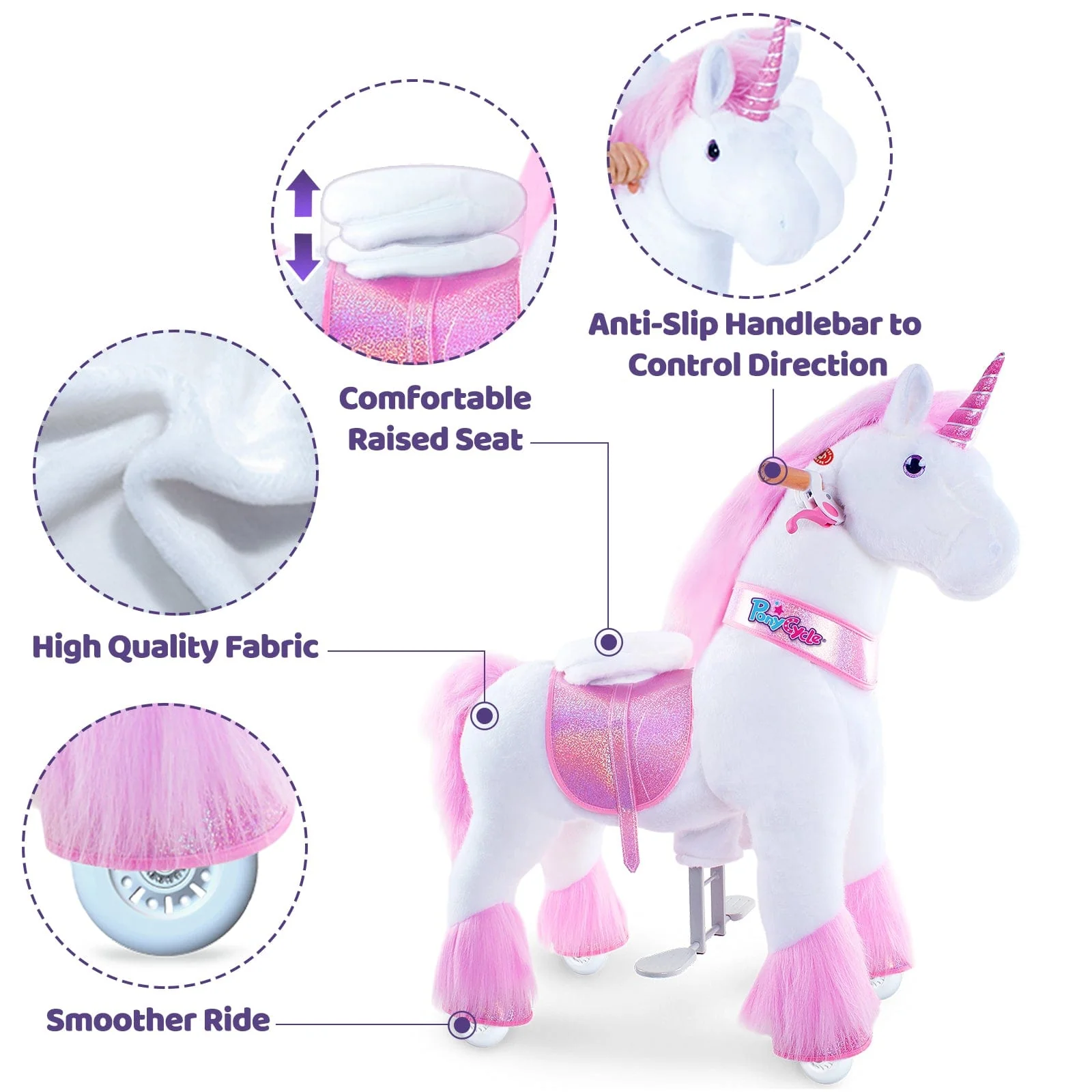 Model U® Unicorn Ride-On Toy Age 7+ – Pink - Image 5