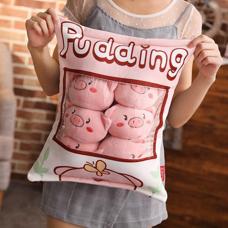 Pudding Cat, Dogs and Pigs Bag of Small Plush Toys - Image 2