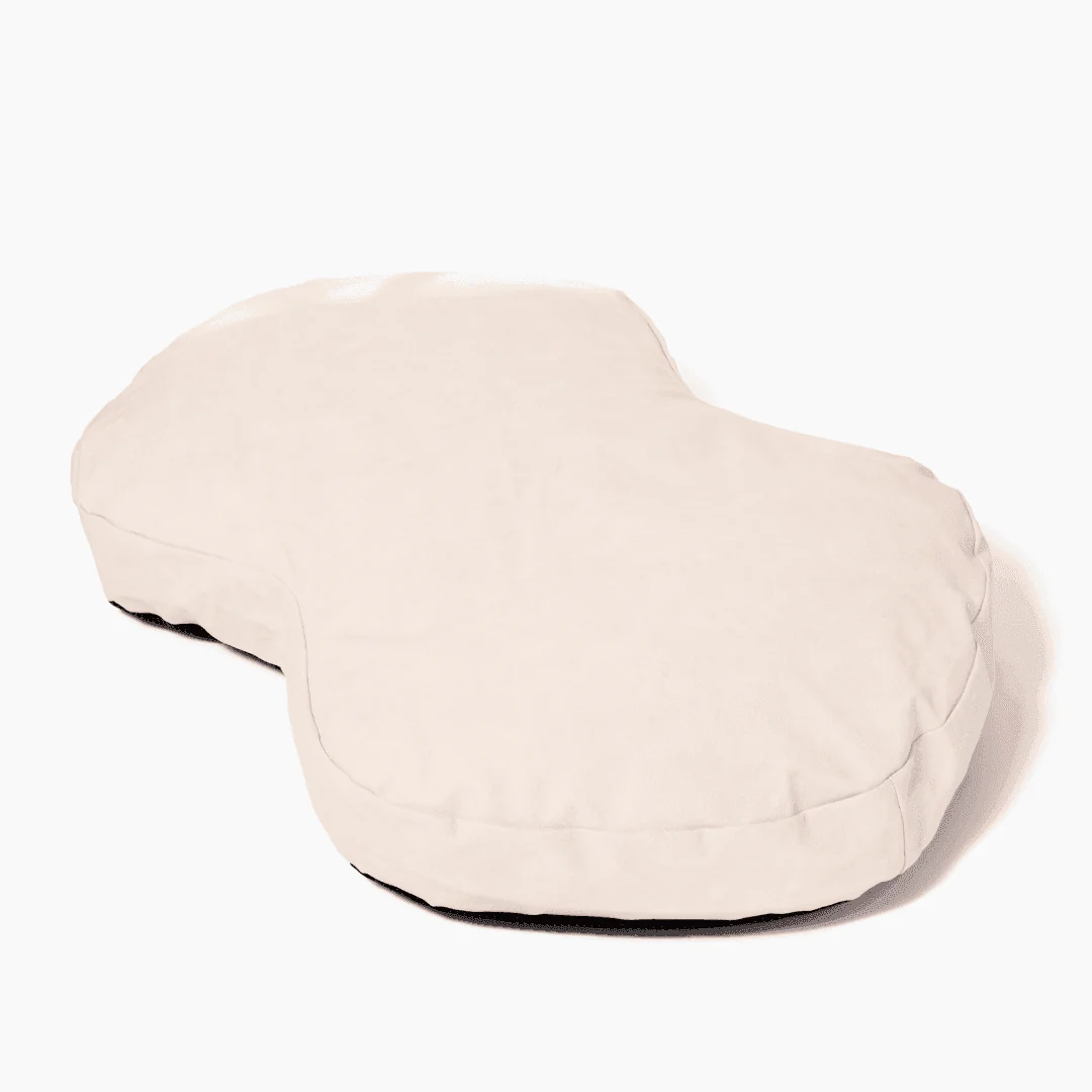 PupCloud™ Faux Leather Memory Foam Dog Bed - Cream - Image 3