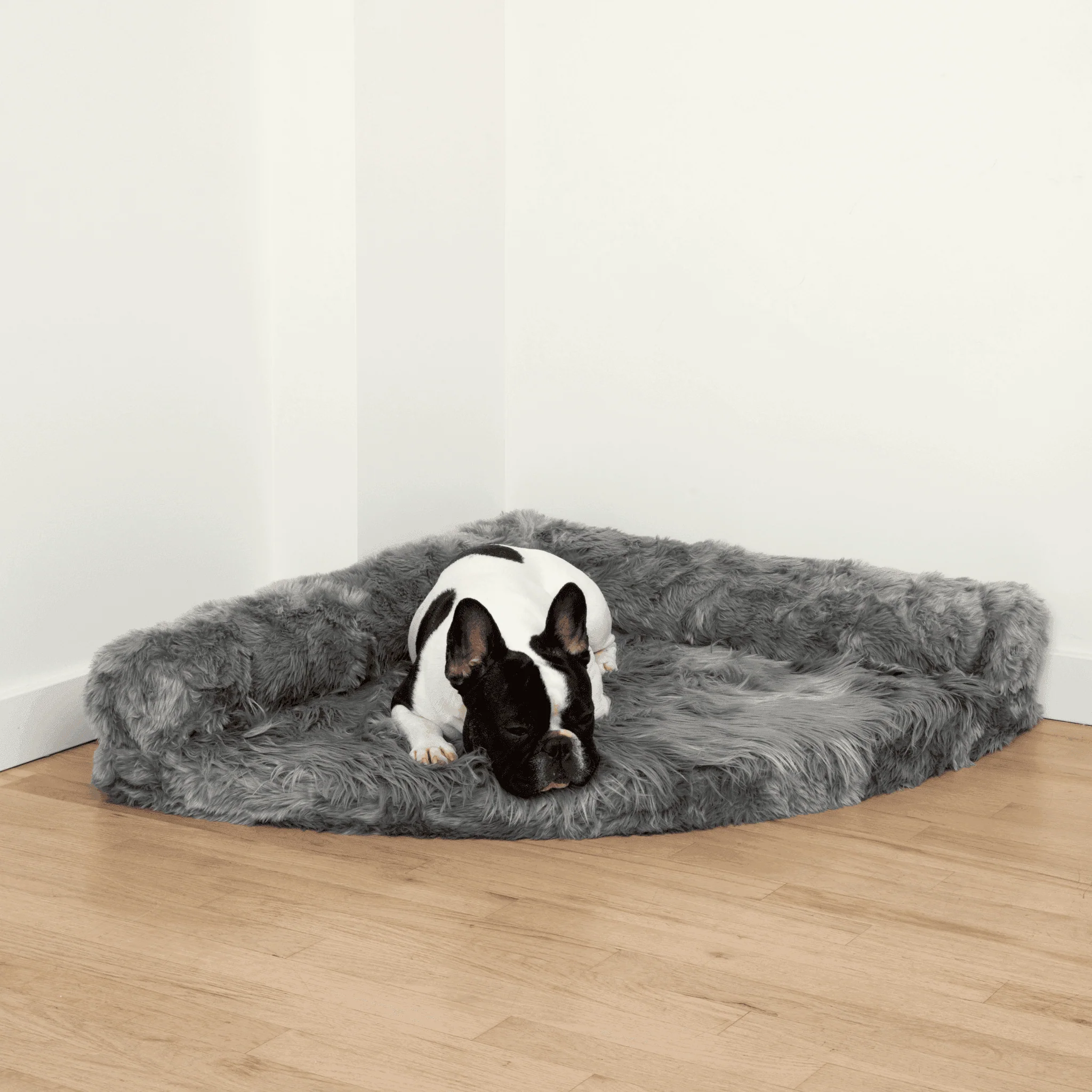 PupRug™ Memory Foam Corner Dog Bed - Charcoal Grey - Image 7