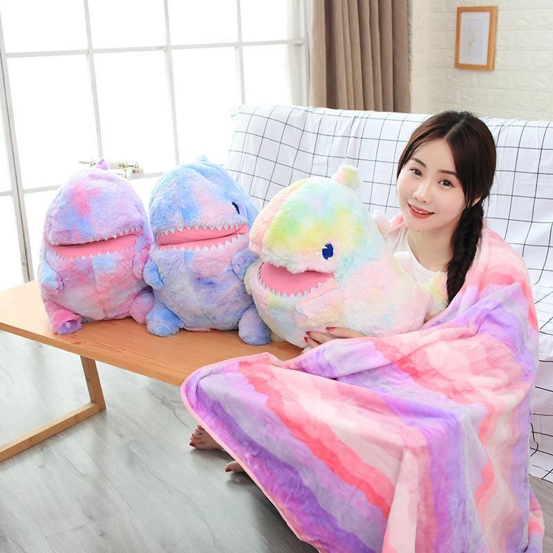Rainbow Dinosaur Pillow Plush Toy - Image 5