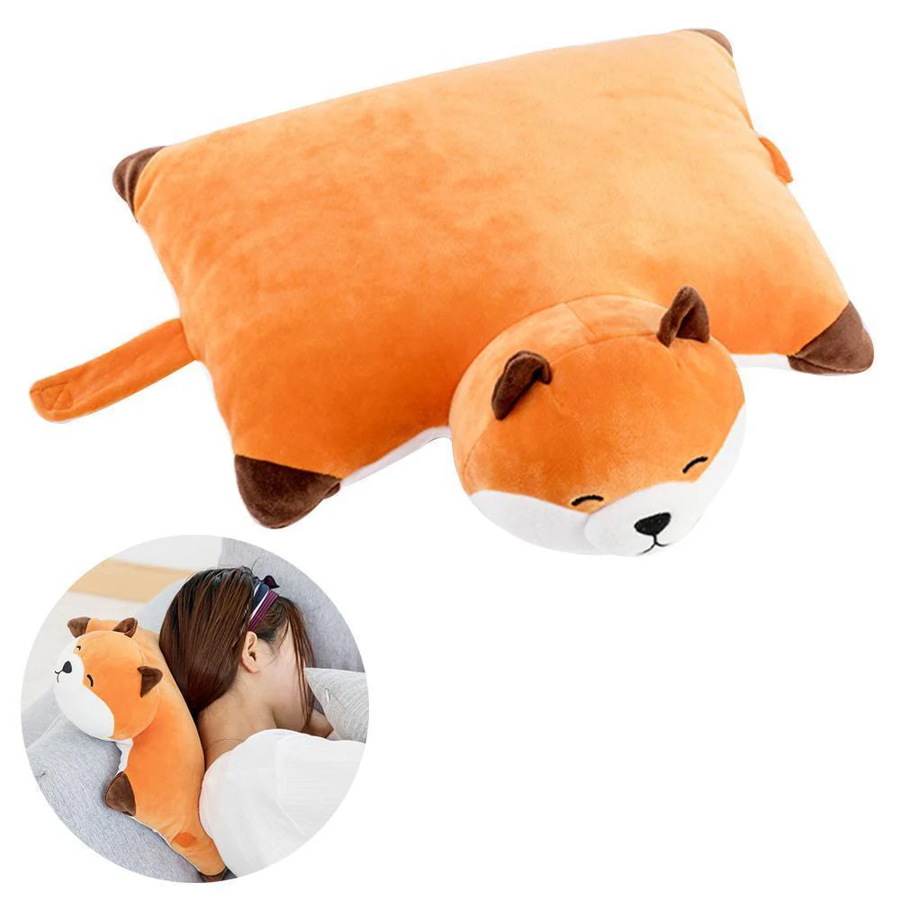 Realistic Cute Crawling Fox Animal Stuffed Plush Doll Cushion Toy