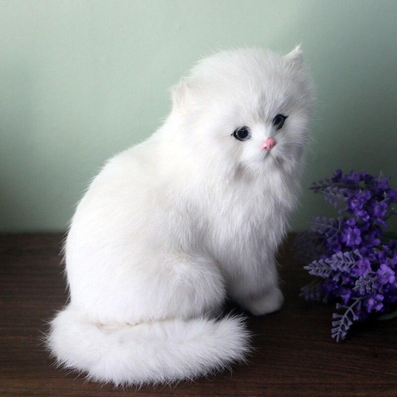 Realistic Cute Stuffed Plush White Persian Cats Toys - Image 3
