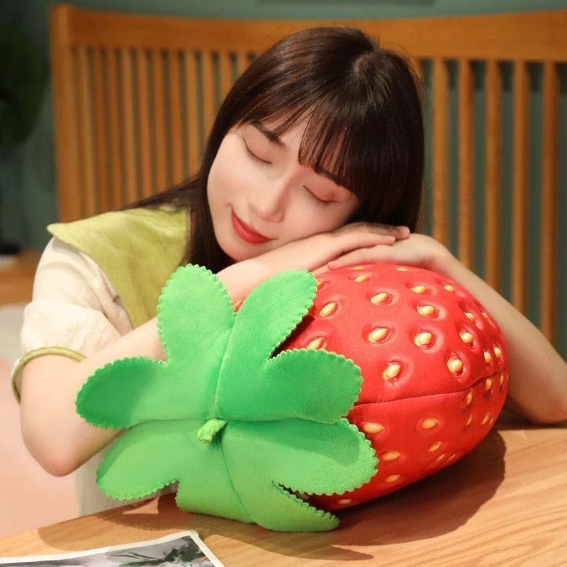 Realistic Giant Strawberry Plush Toy - Image 5