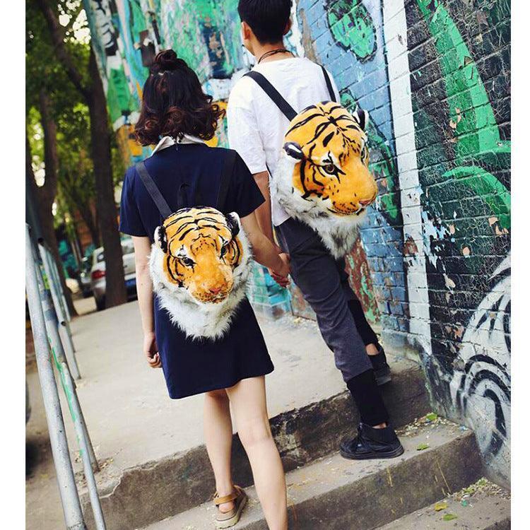 Realistic Lion and Tiger Head Plush Backpacks - Image 6