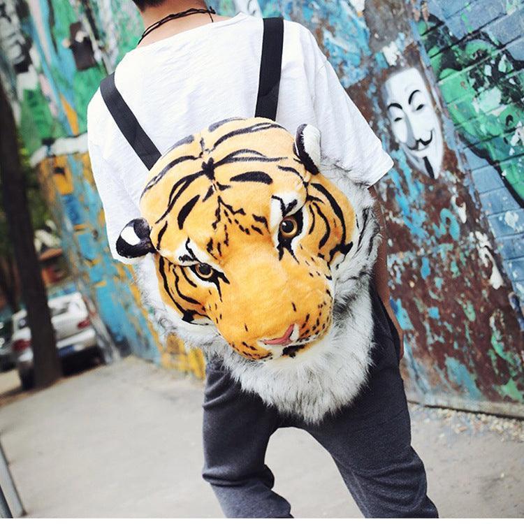 Realistic Lion and Tiger Head Plush Backpacks - Image 9