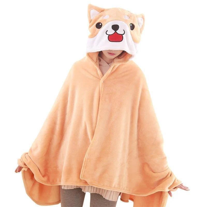 Shiba Inu Dog Plush Toy Cape Blanket
