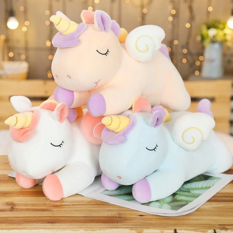 Sleeping Colorful Unicorn Plushies