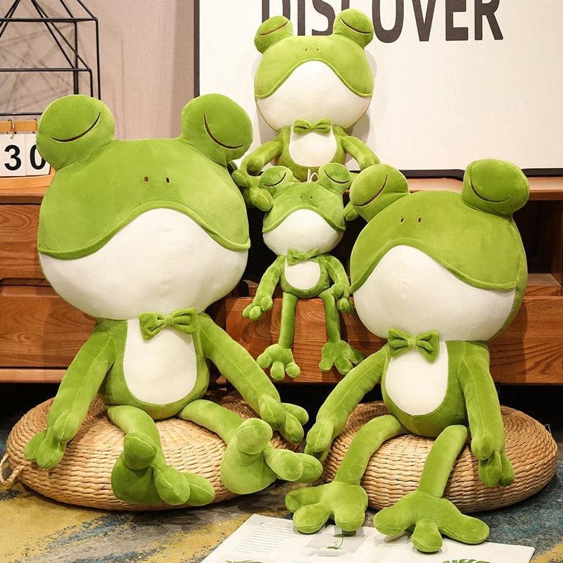 Sleepy Green Frog Plushie - Image 2