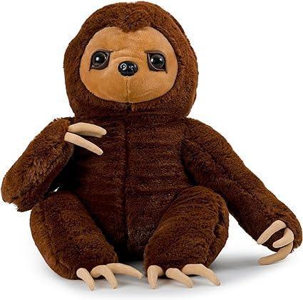 Sloth Plush Dark Brown Stuffed Animal 12"